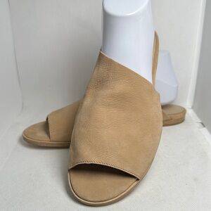 Eileen Fisher Mask Leather Slide Sandals “Honey” Tan Size 9.5